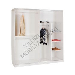 KOD NO : DLP-032 Sürgülü Dolap 200 cm. - Beyaz