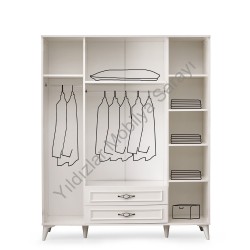 KOD NO : DLP-331 Nehir Dört Kapaklı Aynalı Dolap - Ekru KOD NO : DLP-331 Nehir Dört Kapaklı Aynalı Dolap - Ekru