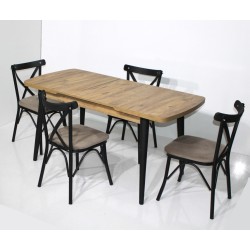 KOD NO : MASA-756 Venüs Masa 80x130 - Çam / Siyah