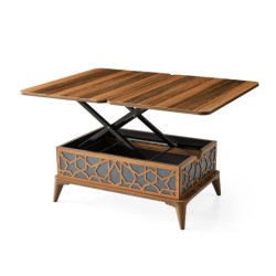 KOD NO : SHP-357 Zara Akıllı Sehpa - Antrasit / Ceviz