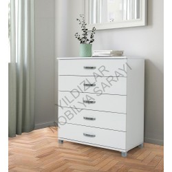 KOD NO : SIF-051 Buket Şifonyer - Beyaz (DEMONTE)