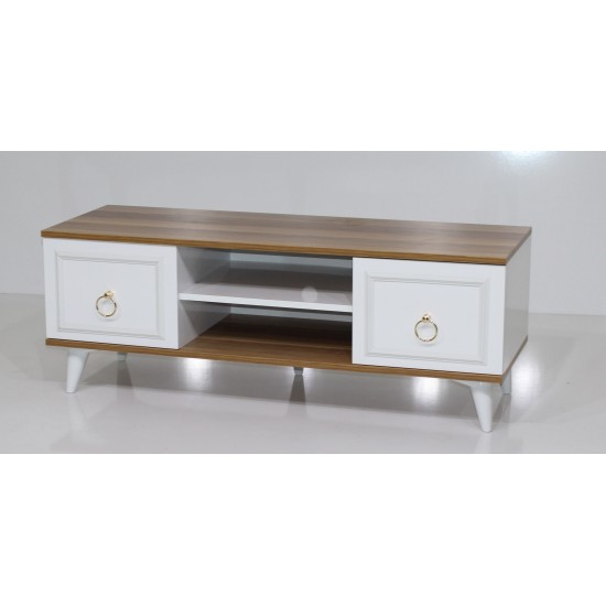 KOD NO : TV-296 Prestij TV Sehpası - Söğüt Ceviz/Beyaz